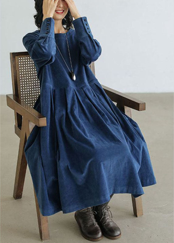 French Blue Plus Size Corduroy Dress Pockets Button Patchwork Fall Dre orntli French Blue Plus Size Corduroy Dress Pockets Button Patchwork Fall Dre orntli
