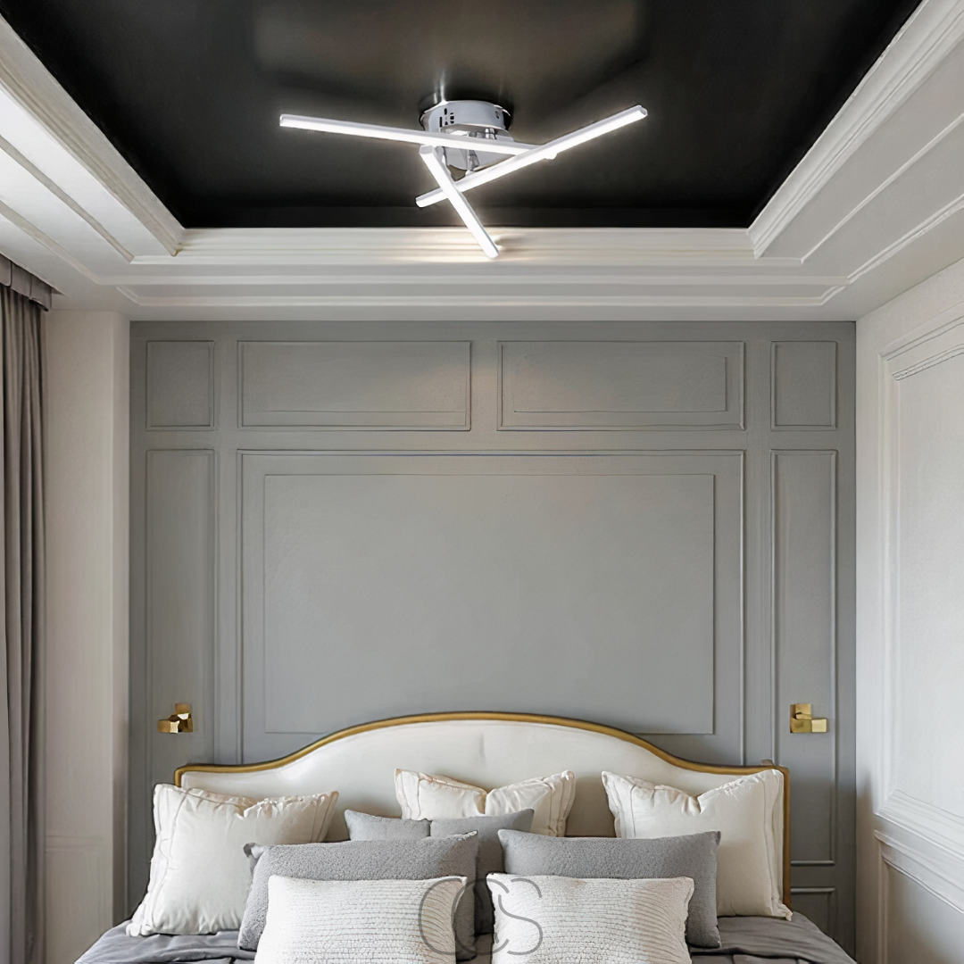 LED-Deckenlampe Dreieckig - Satin Nickel Designlampe | Orntli