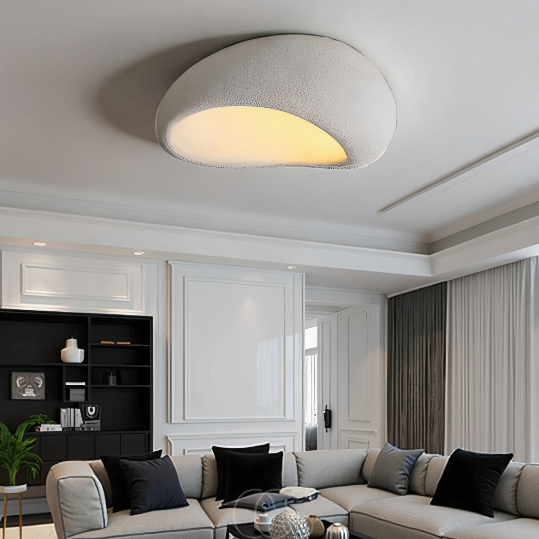 Lampe de plafond en tissu Wabi-Sabi - Polyforme et résine | Orntli