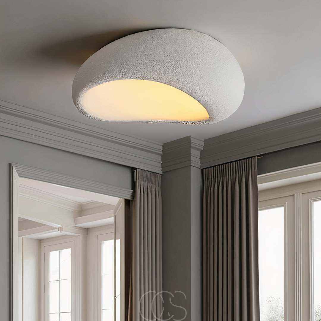 Lampe de plafond en tissu Wabi-Sabi - Polyforme et résine | Orntli