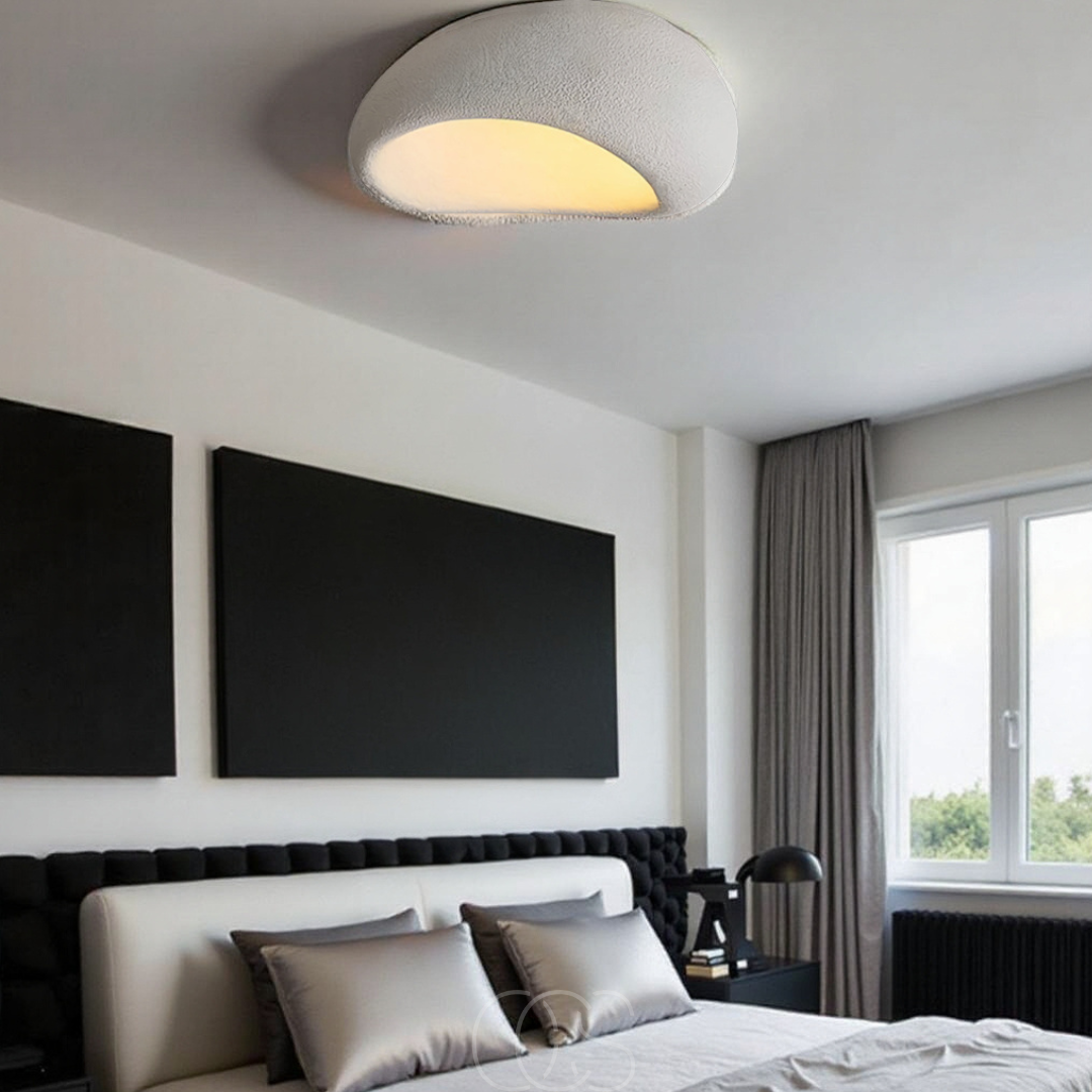 Lampe de plafond en tissu Wabi-Sabi - Polyforme et résine | Orntli