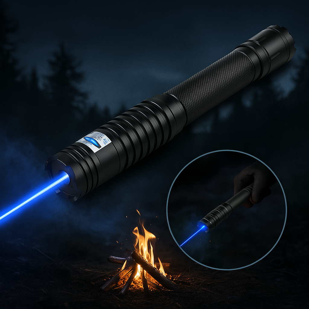 Senter Laser Sinar Biru NovaBeam 450nm Julat 5000m Rangka Aluminium Penyalaan Terma