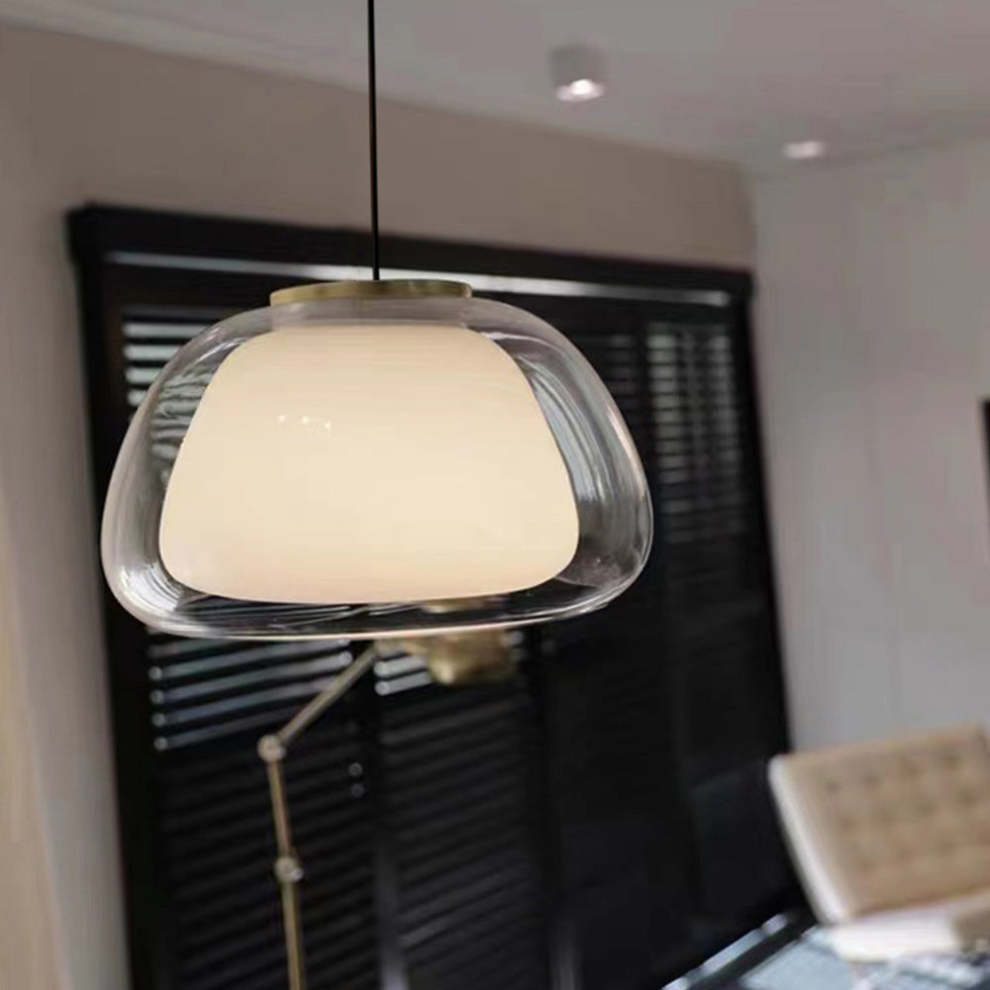 Aurora Milk Glass Pendant Light Modern Hanging Lamp