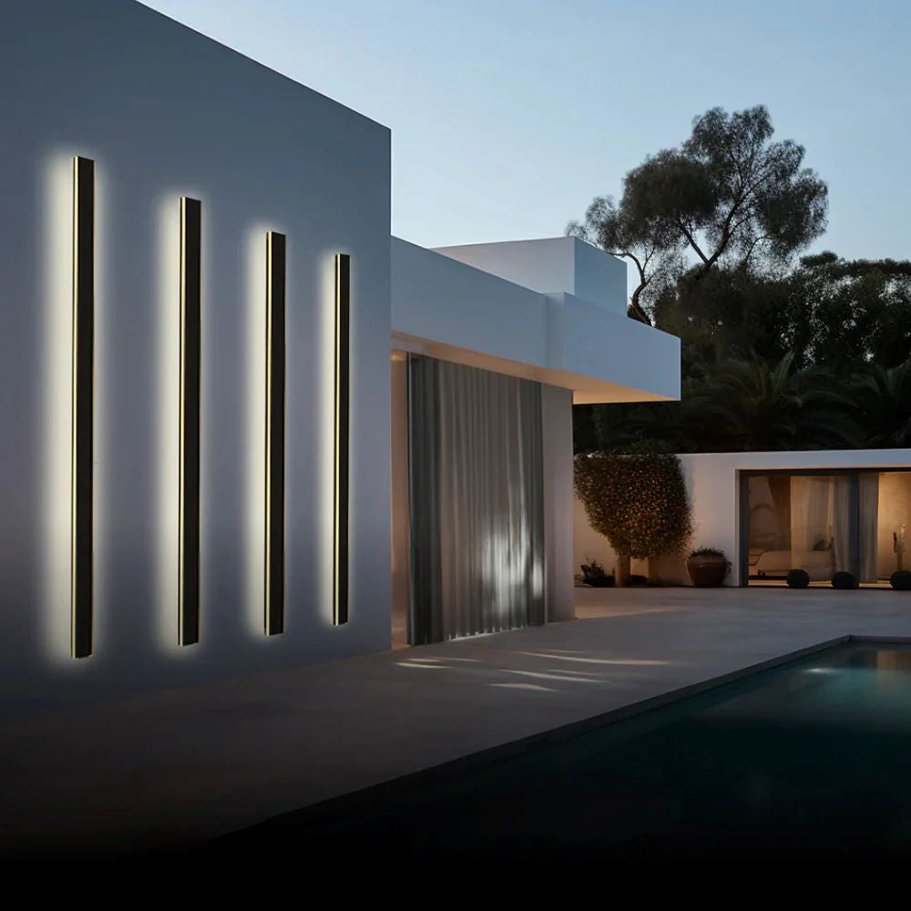 Arisha Ripple Minimalist Linear LED Outdoor Wall Lamp Metal Garden Corridor Balcony - Lamp Outdoor