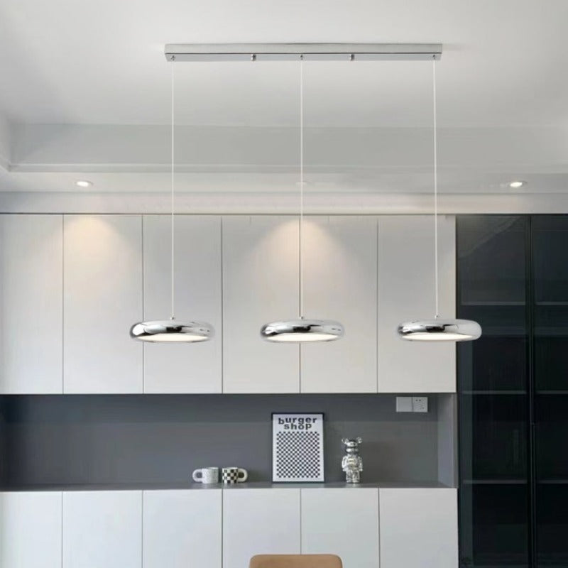 Aria Modern Minimalist Pendant Light — Red, Black, and Silver Metal Finish