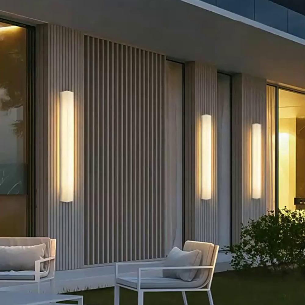 Ayen Modern Rectangular Resin Outdoor Wall Lamp, White - Neutralighting