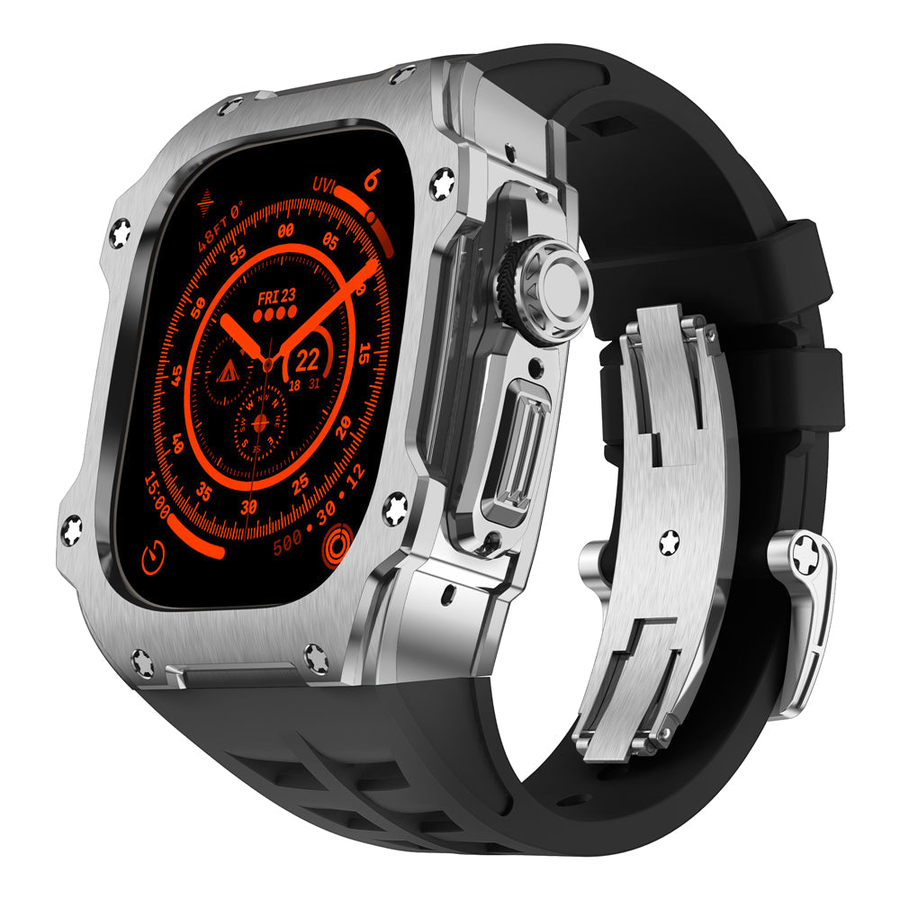 RM7015-serien - Sølv Vanguard rustfrit stål Apple Watch Ultra-etui