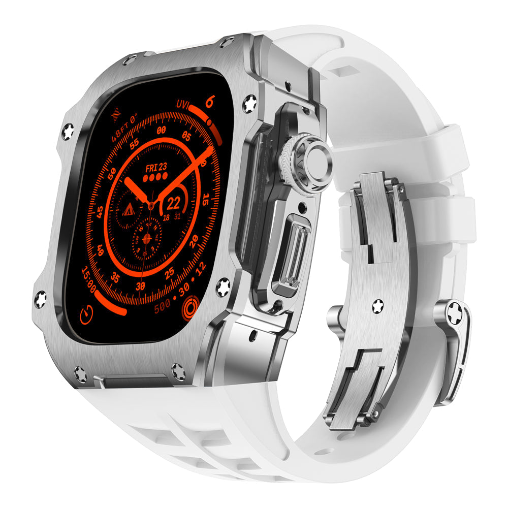 RM7015-serien - Sølv Vanguard rustfrit stål Apple Watch Ultra-etui