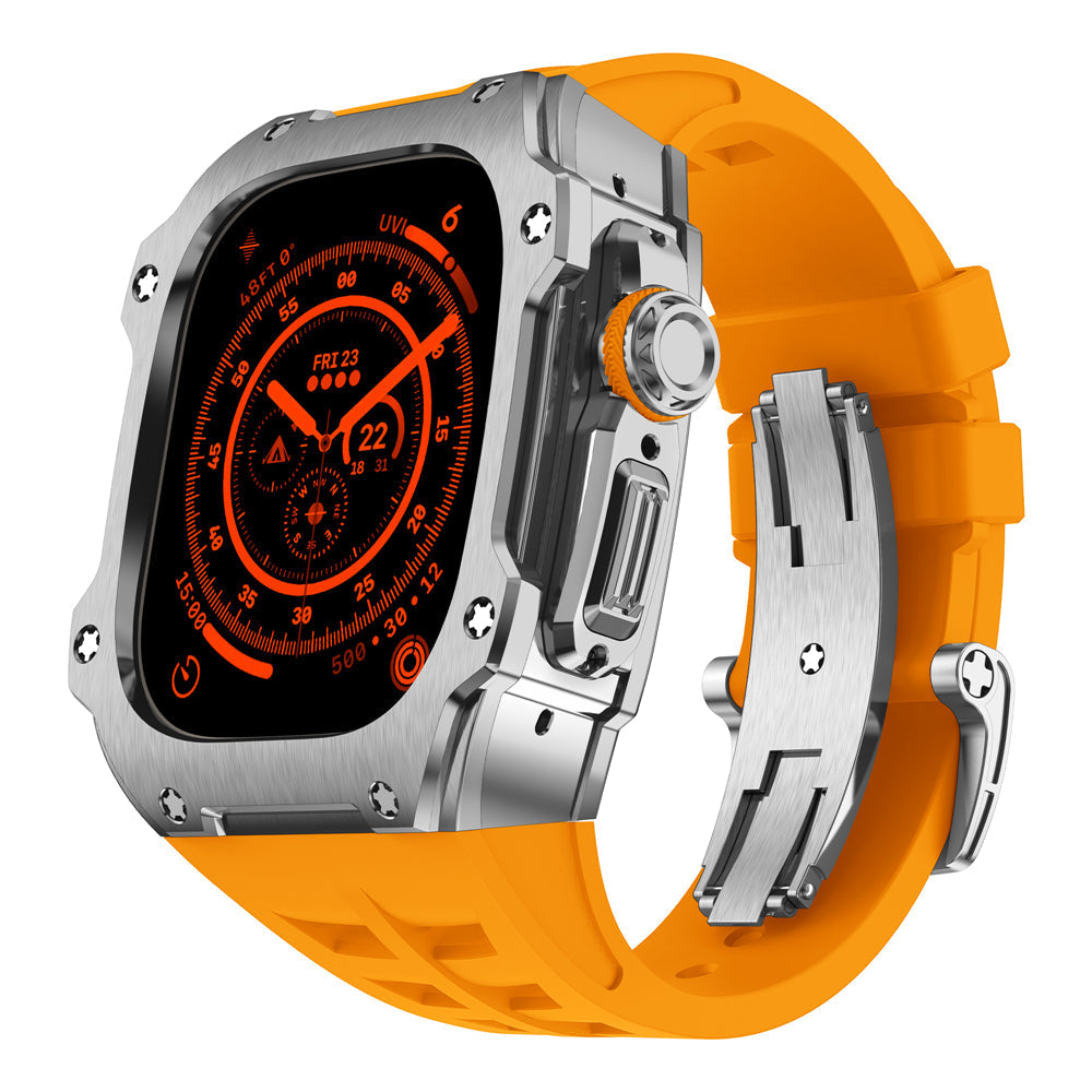 RM7015-serien - Sølv Vanguard rustfrit stål Apple Watch Ultra-etui