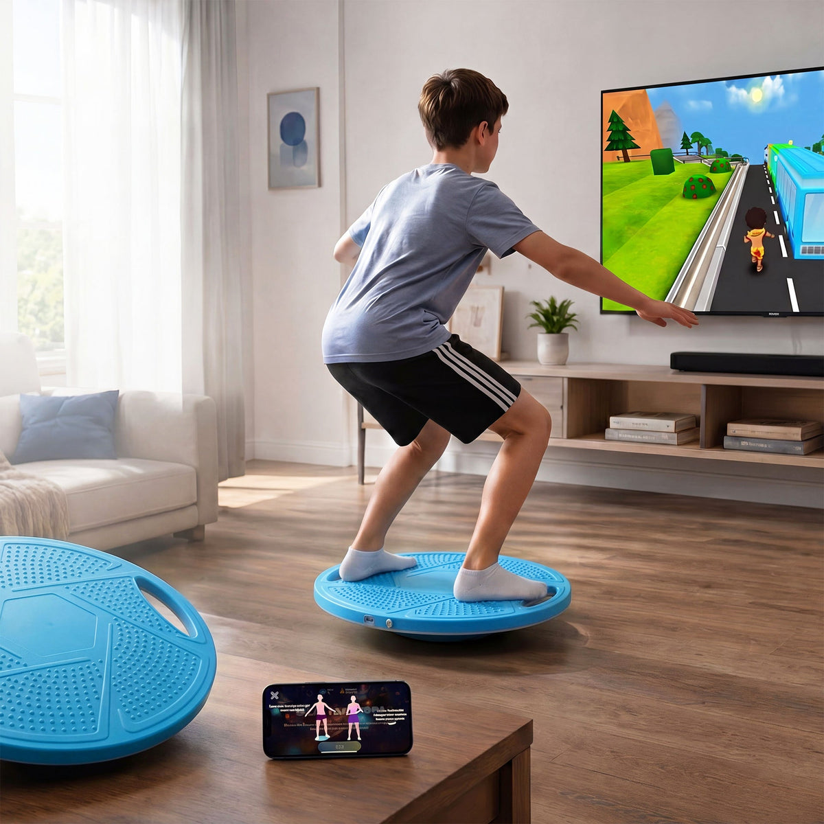 Smartes Gaming-Balanceboard – App-Spiele, Zweispielermodus, Belastbarkeit 200 kg