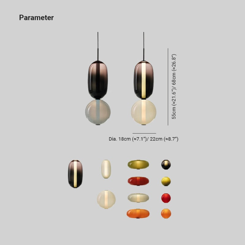 Syro LED-Pendelleuchte aus bonbonfarbenem Glas