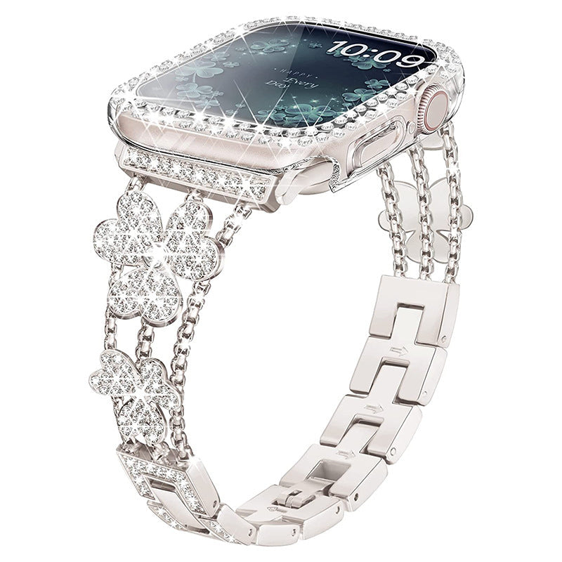 Náramek Flower Sparkling Diamond Link pro Apple Watch