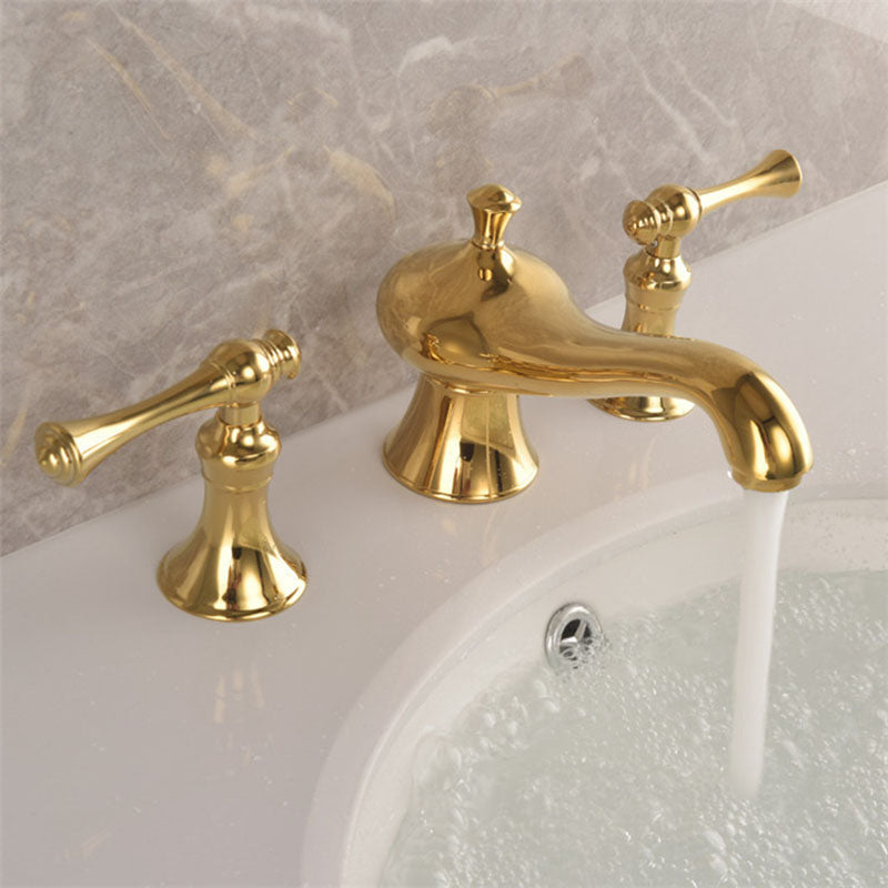 Antika 3 Delikli Geniş Yayılım Banyo Musluğu