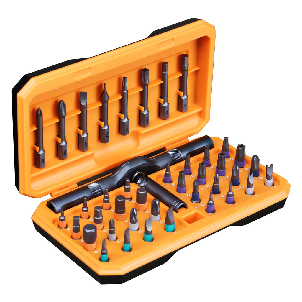 42-in-1 Magnetic Ratcheting Screwdriver Set – S2 Steel Bits, Compact Case