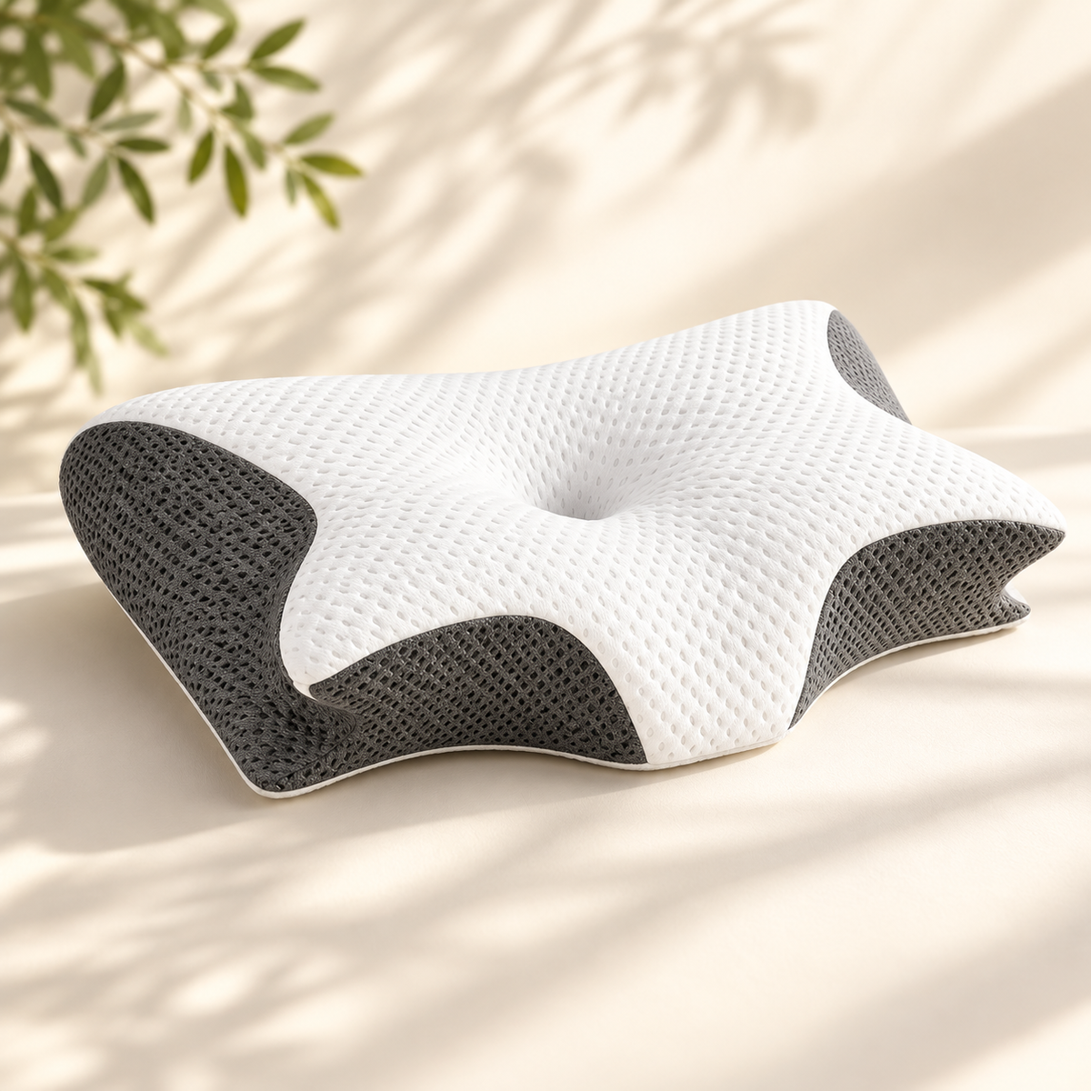 Almohada cervical contorneada – Soporte para el cuello de quienes duermen boca arriba o de lado