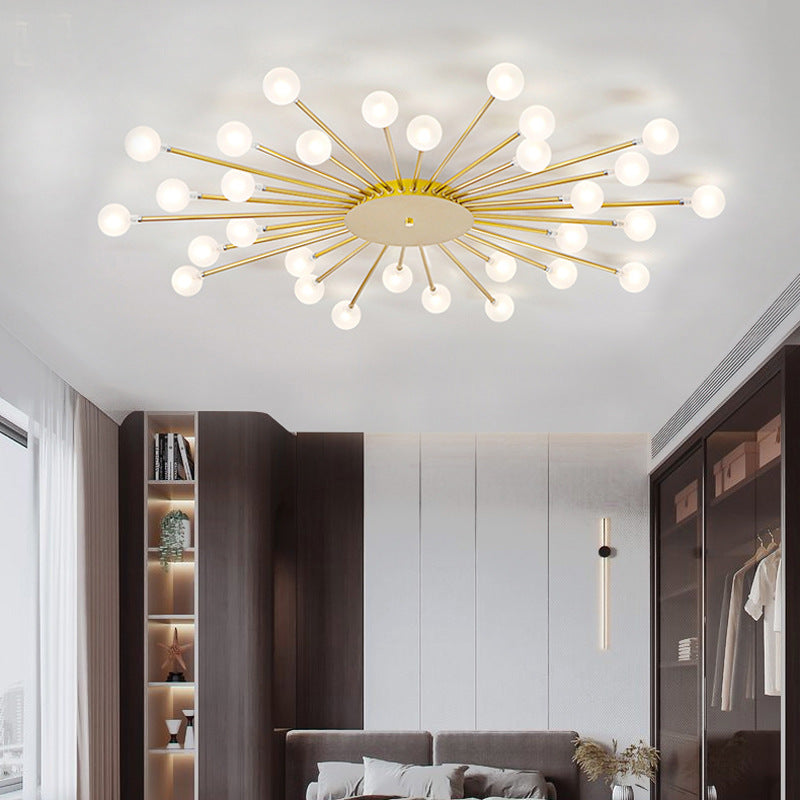 Plafoniera LED Arisha in stile nordico — metallo oro/nero, lampadina inclusa