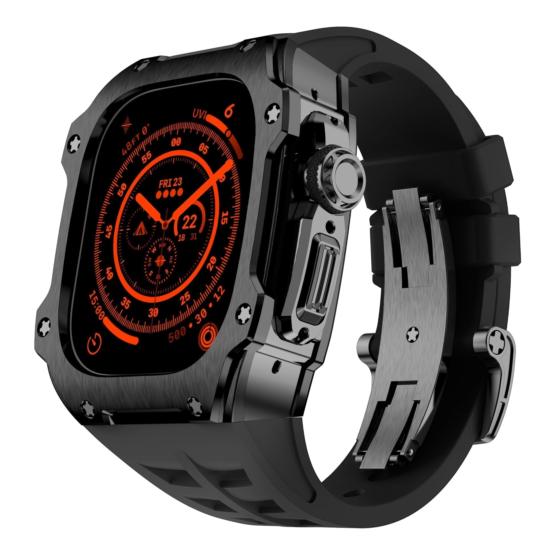 Série RM7015 - Boîtier Apple Watch Ultra en acier inoxydable Dark Vanguard