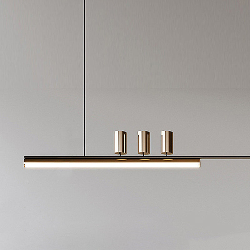 Aria Long Modern LED Ceiling Light — Black Metal Pendant Design