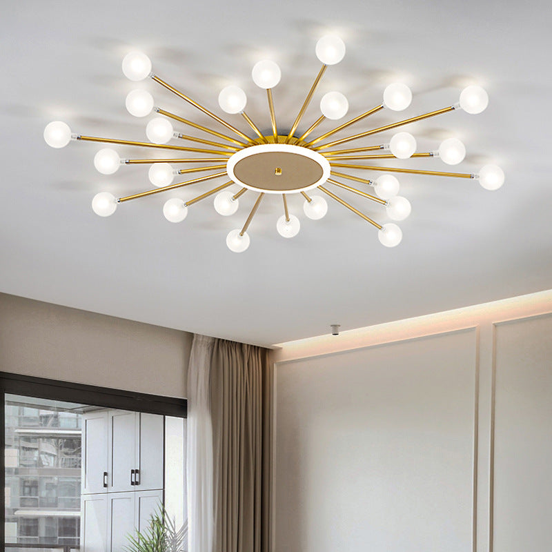 Plafoniera LED Arisha in stile nordico — metallo oro/nero, lampadina inclusa