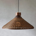Suspension LED Silva au design rétro — Abat-jour en rotin fabriqué à la main et durable
