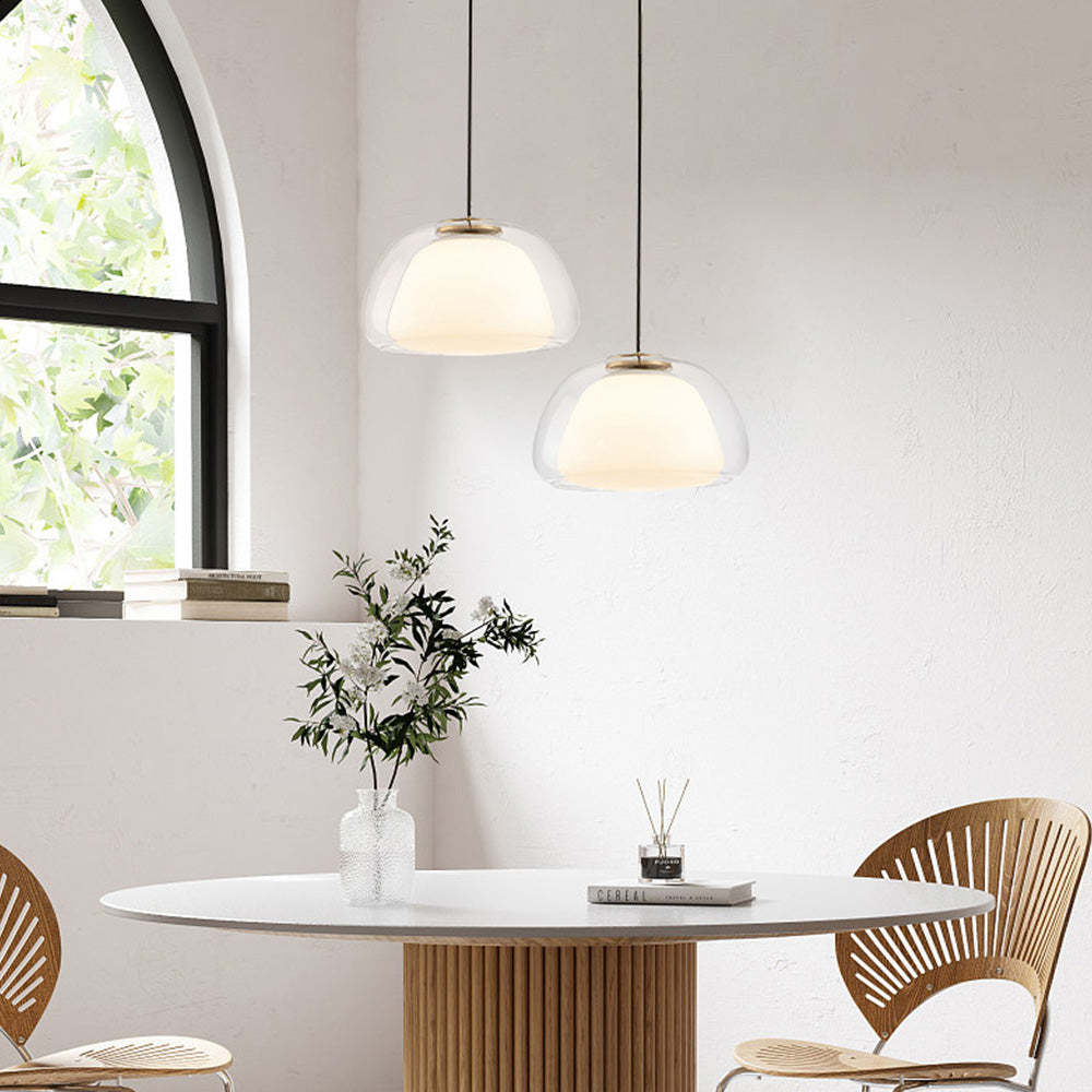 Aurora Milk Glass Pendant Light Modern Hanging Lamp