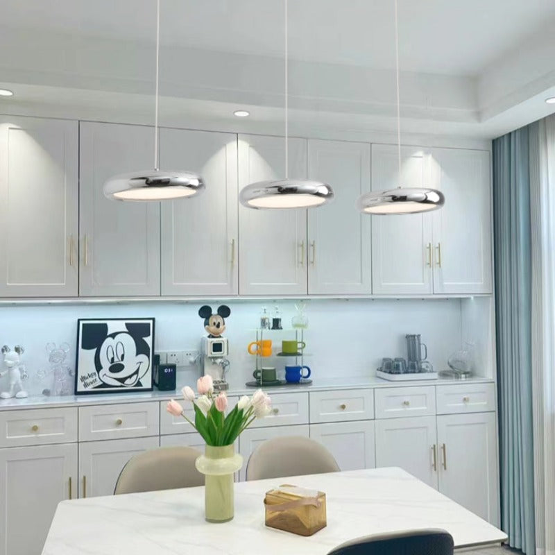 Aria Modern Minimalist Pendant Light — Red, Black, and Silver Metal Finish