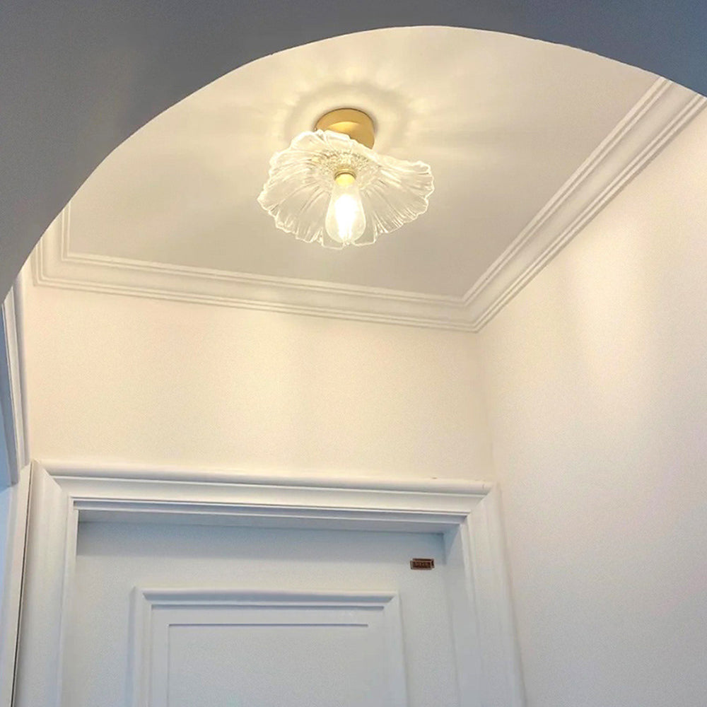 Lámpara colgante de vidrio con forma de flor Calia - luminaria de techo vintage