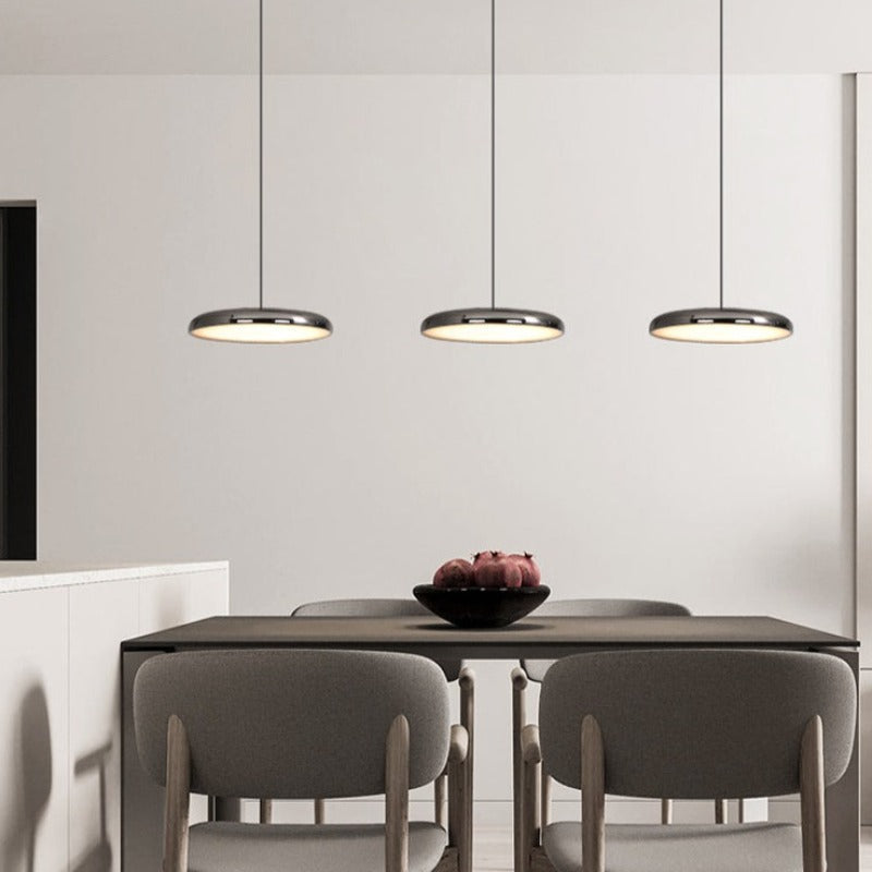 Aria Modern Minimalist Pendant Light — Red, Black, and Silver Metal Finish