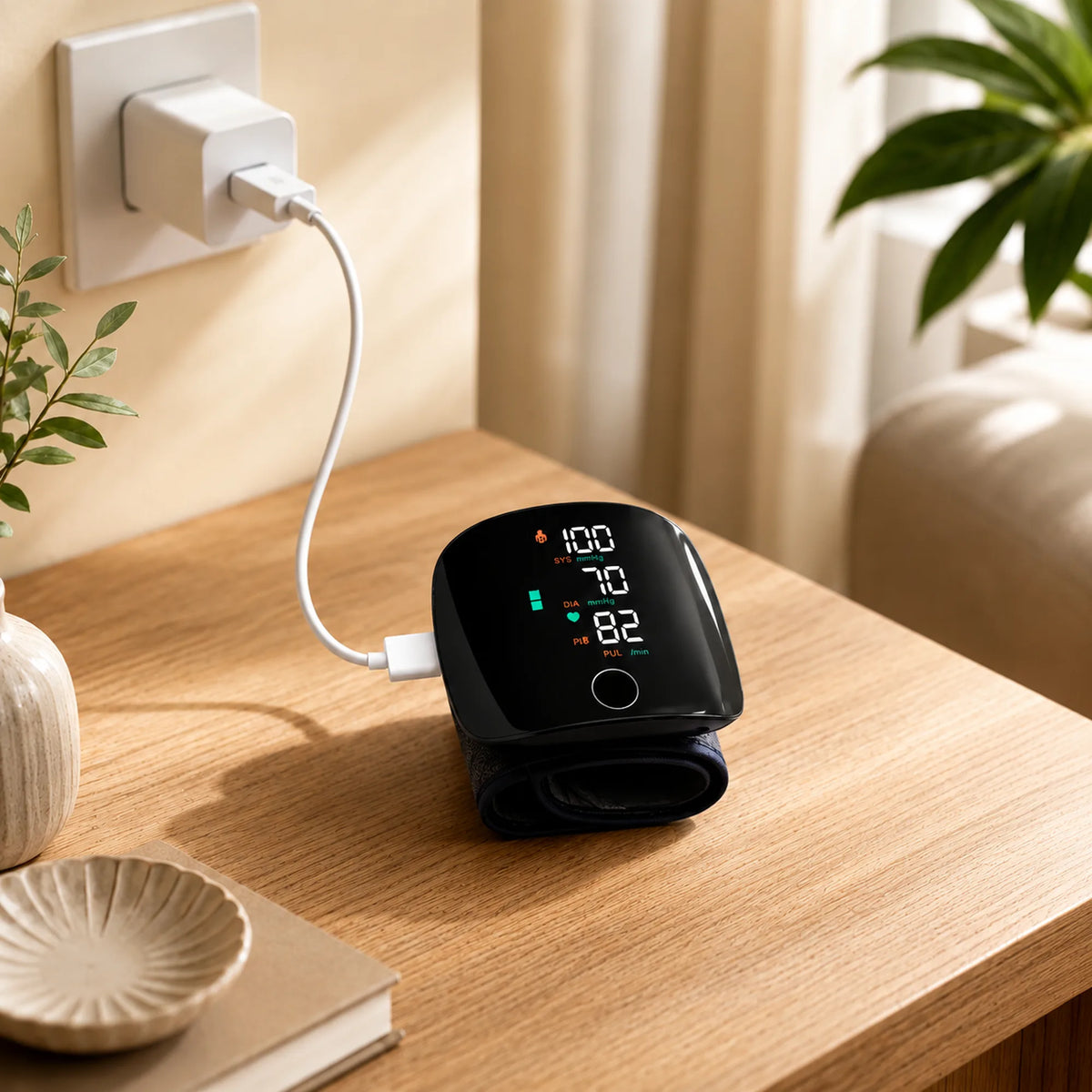 Wrist Blood Pressure Monitor – Voice Readout, 2 Users, USB-C Rechargeable