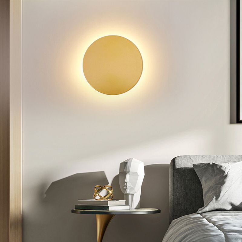 Arisha minimalistische ronde metalen wandlamp - vaste bedrading, inclusief LED-lamp