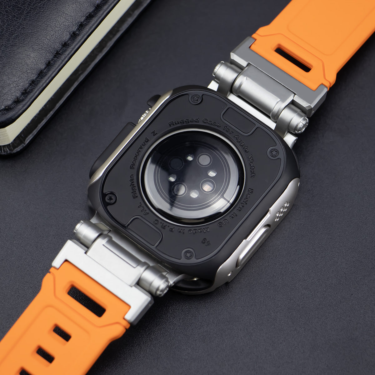Capa 2 em 1 Explorer Tactical em Borracha Fluoro + TPU + PC para Apple Watch