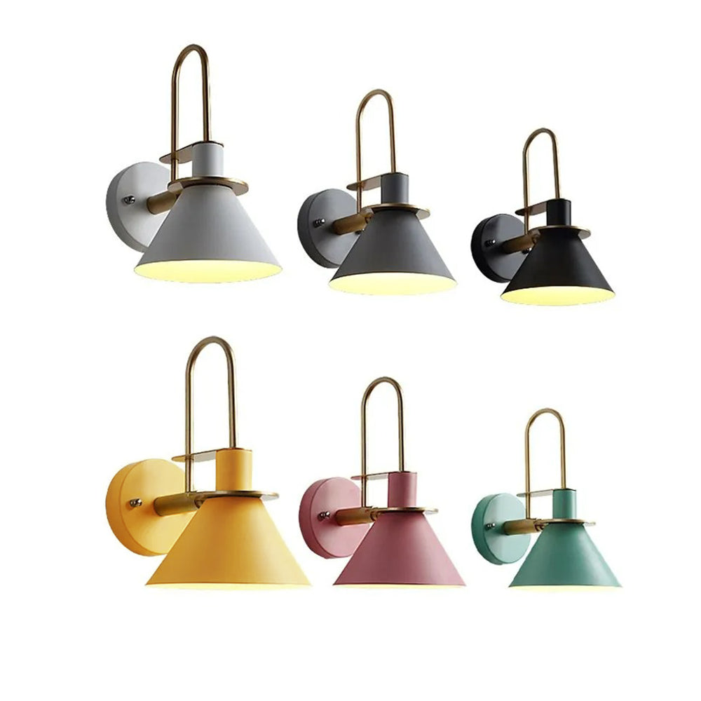 Valentina Vintage Metal Wall Lamp — Horn-Shaped Design, IP44 Rated, Hardwired Mount