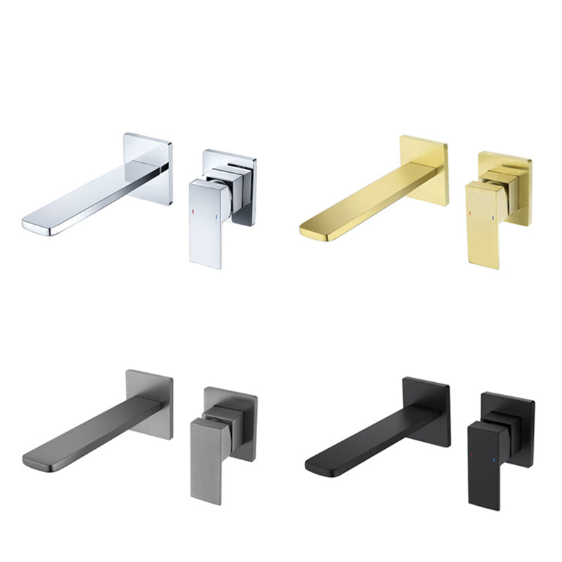 صنبور حوض حمام مثبت على الحائط بمقبض واحد مخفي