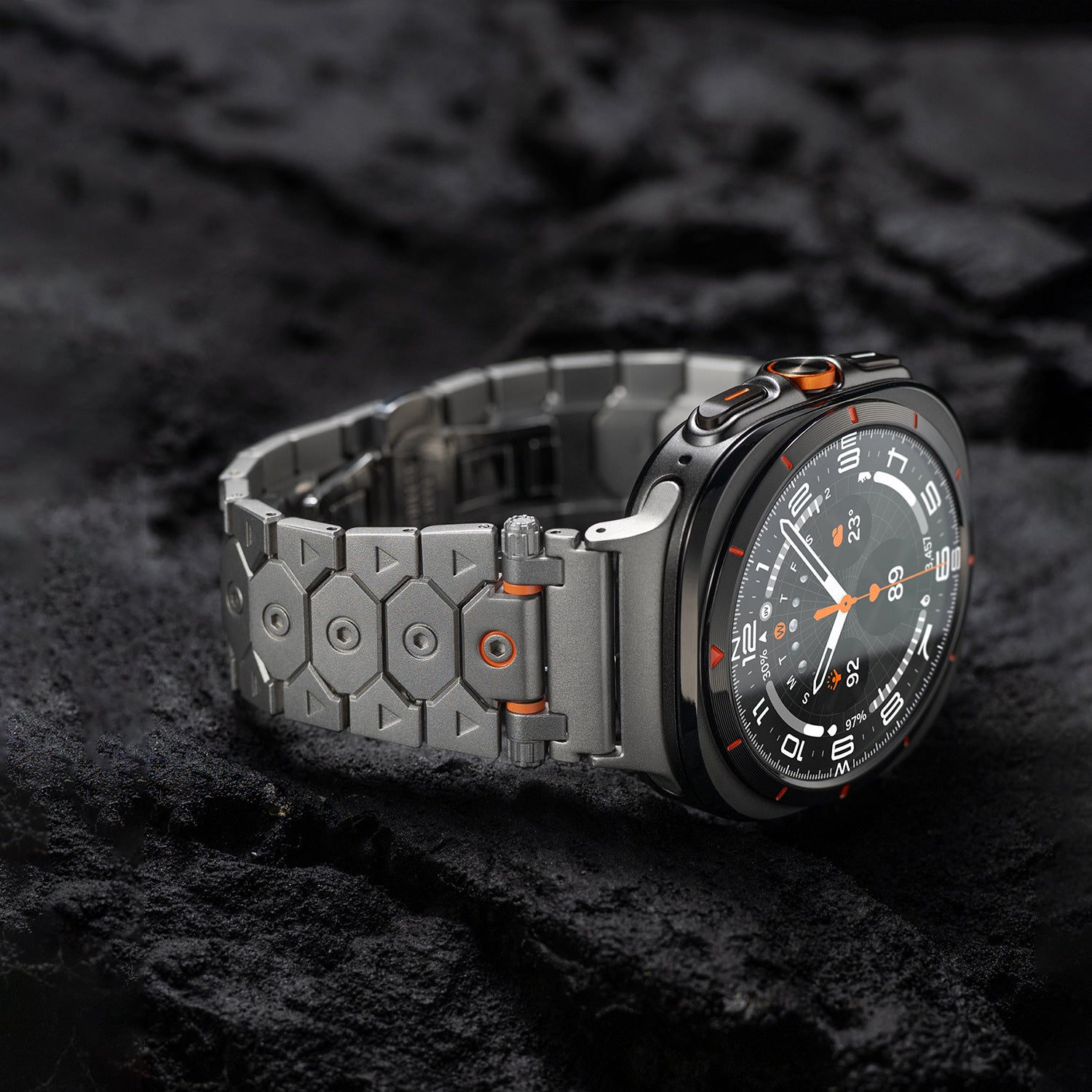 Luxus rozsdamentes acél szíj Samsung Galaxy Watch Ultra-hoz