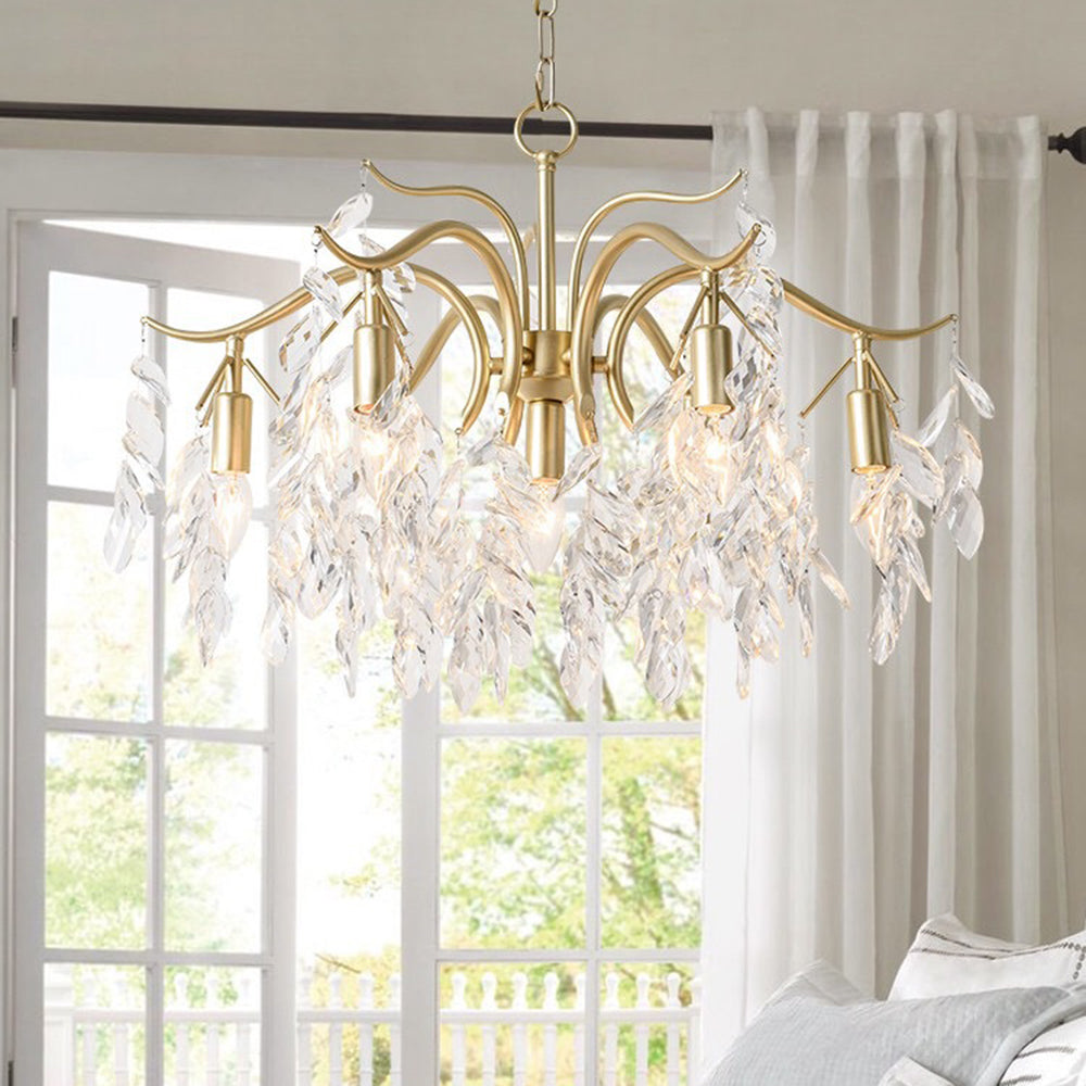 Lustre en cristal Kristy — design floral de glycine