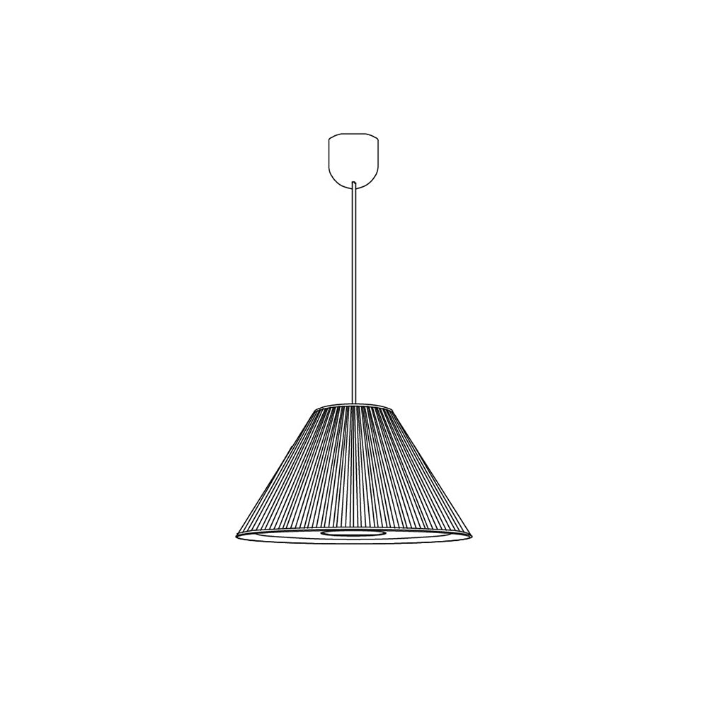 Lustră suspendată plisată Ritta — abajur Wabi Sabi din metal și material textil, bej