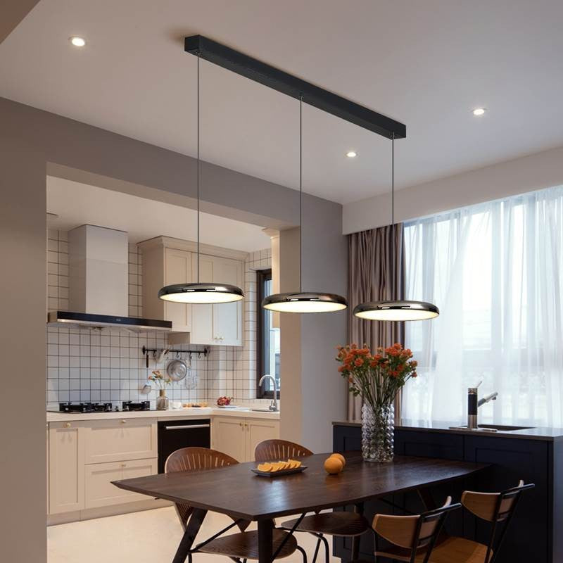 Aria Modern Minimalist Pendant Light — Red, Black, and Silver Metal Finish