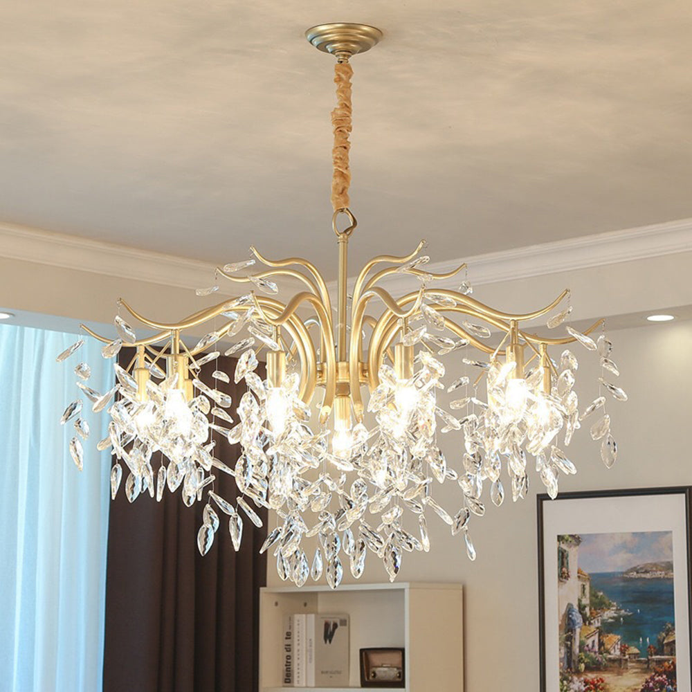 Lustre en cristal Kristy — design floral de glycine