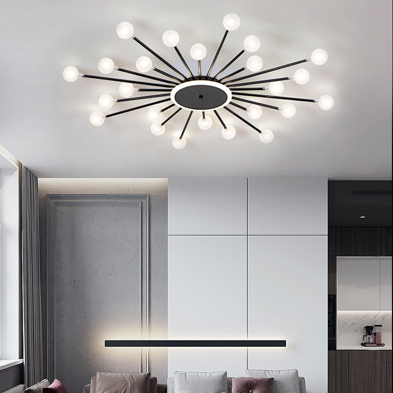 Plafoniera LED Arisha in stile nordico — metallo oro/nero, lampadina inclusa