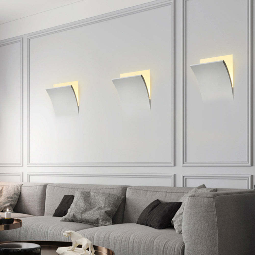 Applique murale encastrée moderne Aria — LED, finition en métal et plâtre, blanche