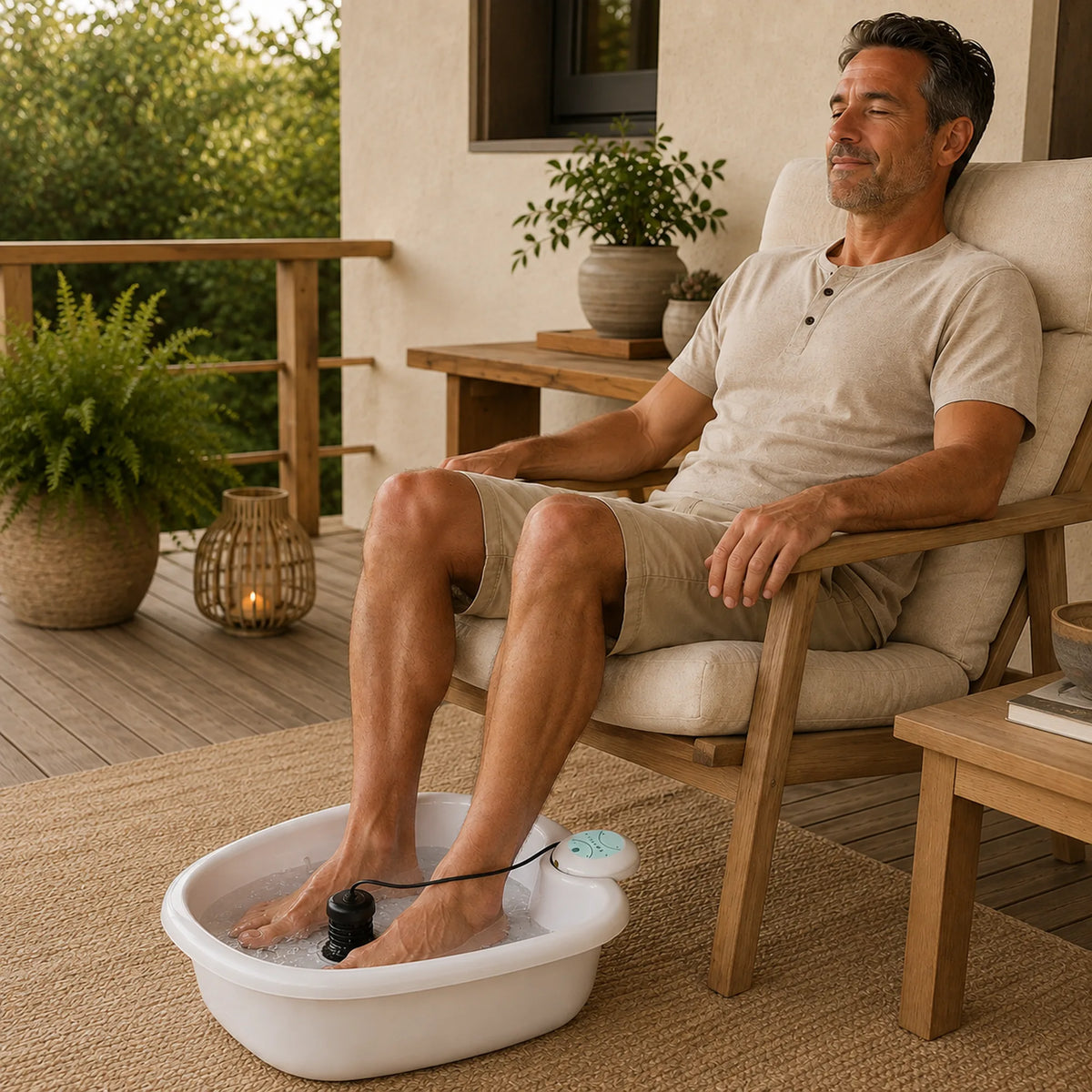 Ionic Foot Spa Basin – Warm Water Foot Soak, 30-Minute Auto Timer, Portable