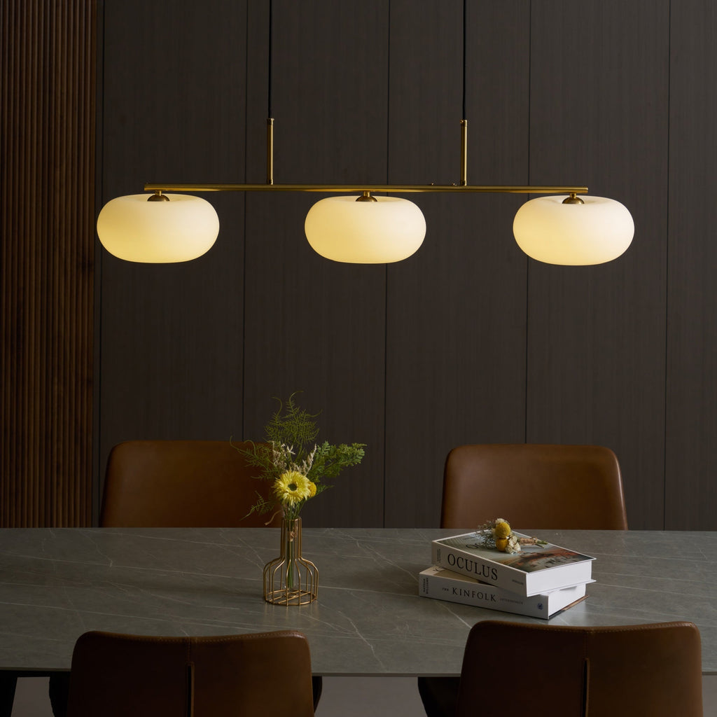 Sculptural 3-Light Adjustable Height Pendant Light