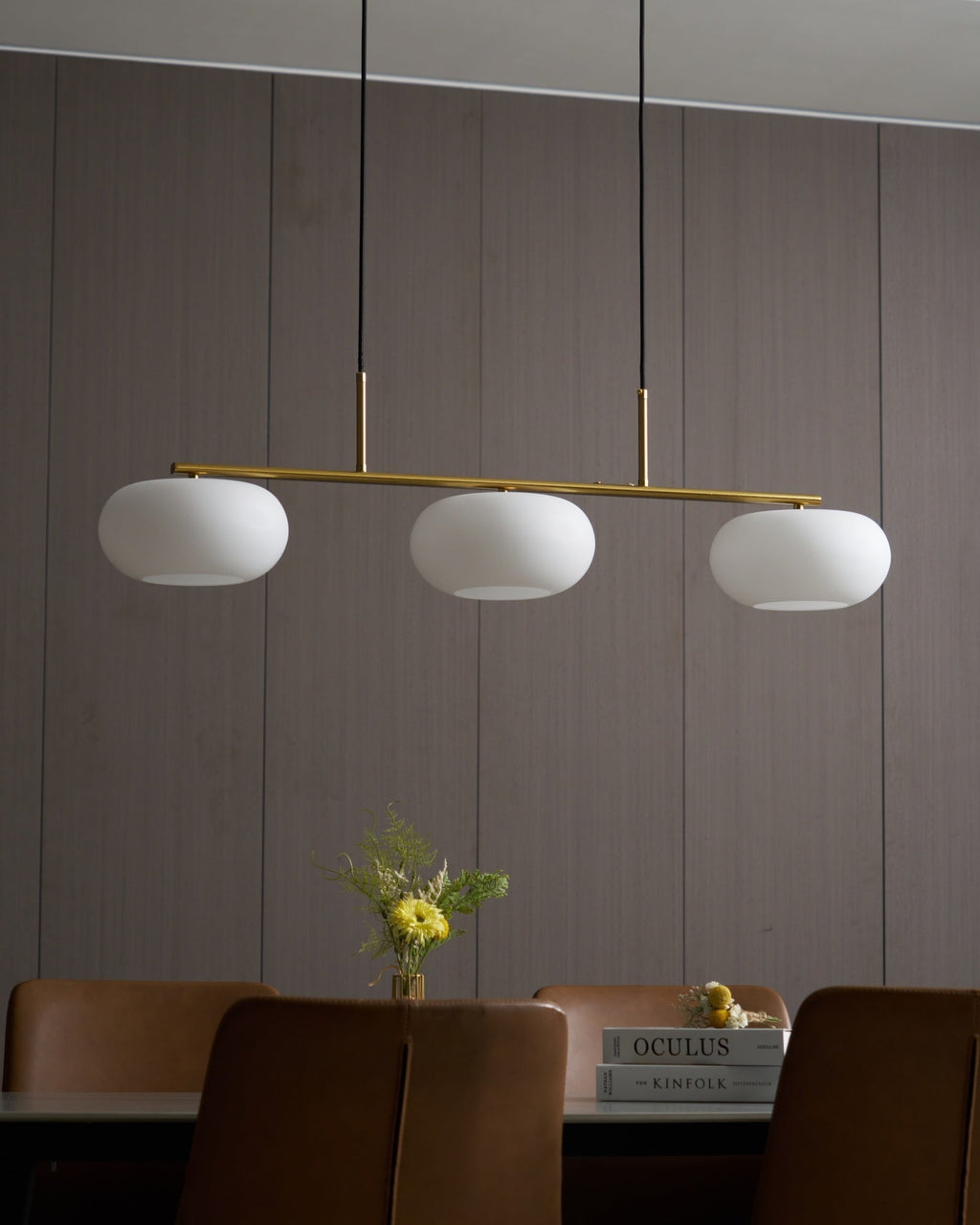 Sculptural 3-Light Adjustable Height Pendant Light