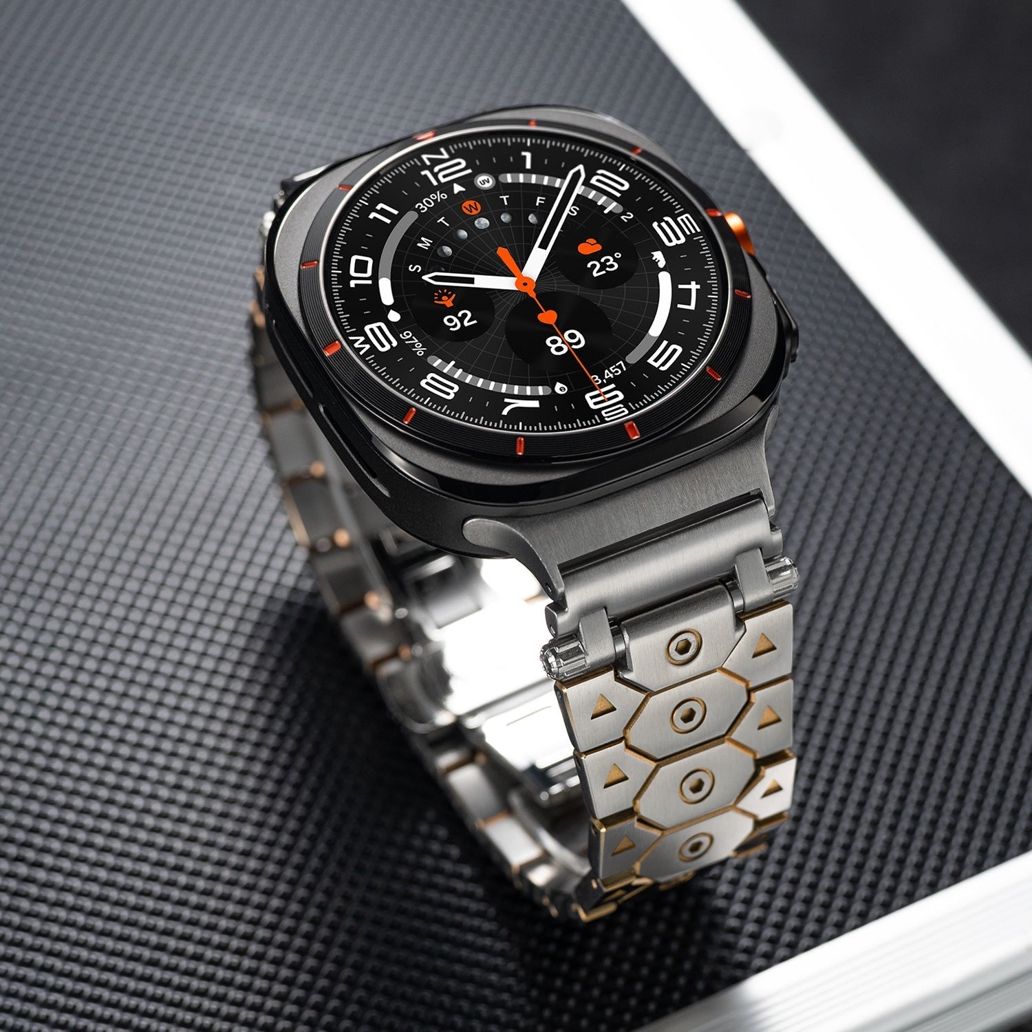 Luxus rozsdamentes acél szíj Samsung Galaxy Watch Ultra-hoz