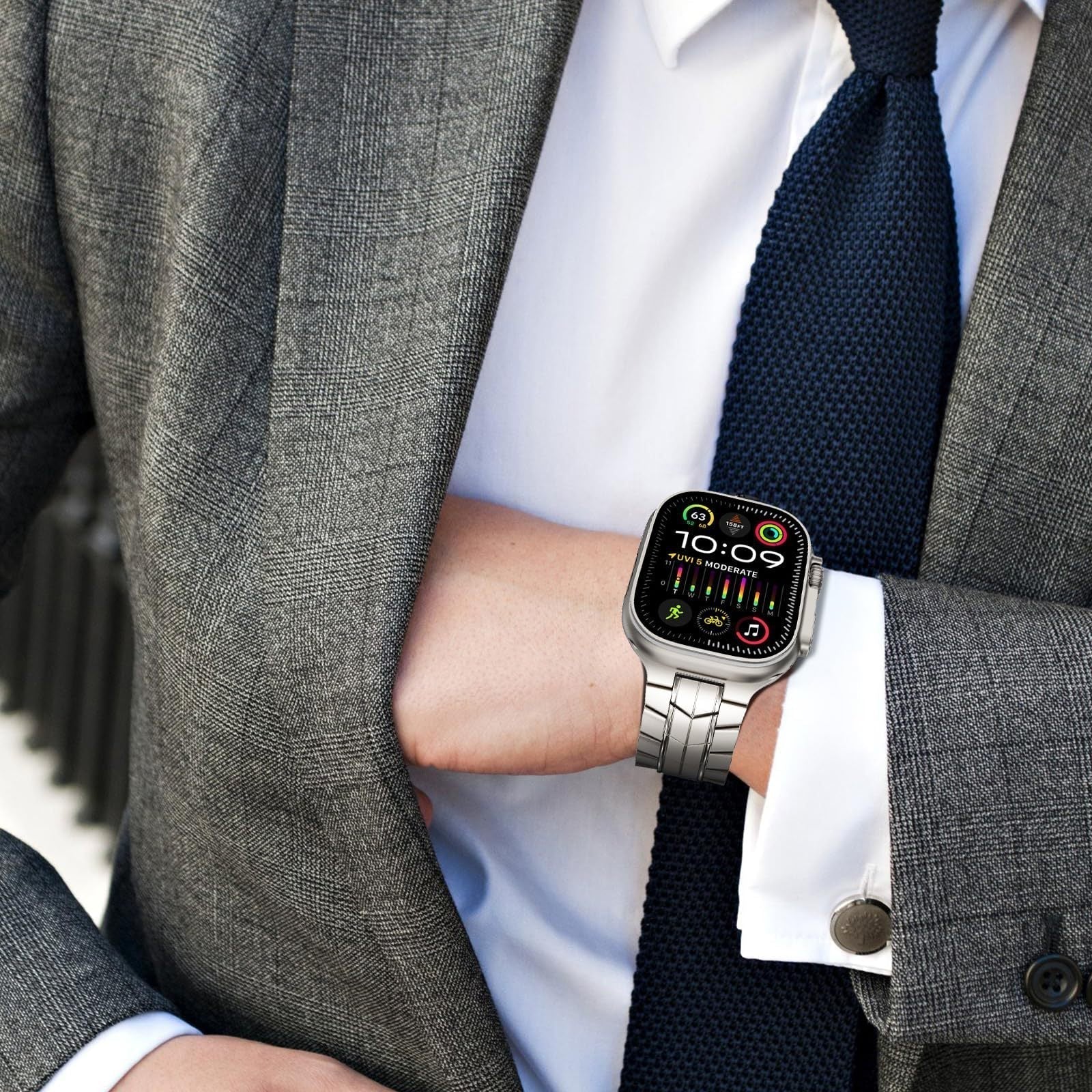 Tali Jam Apple Pelindung Aloi Titanium Logam