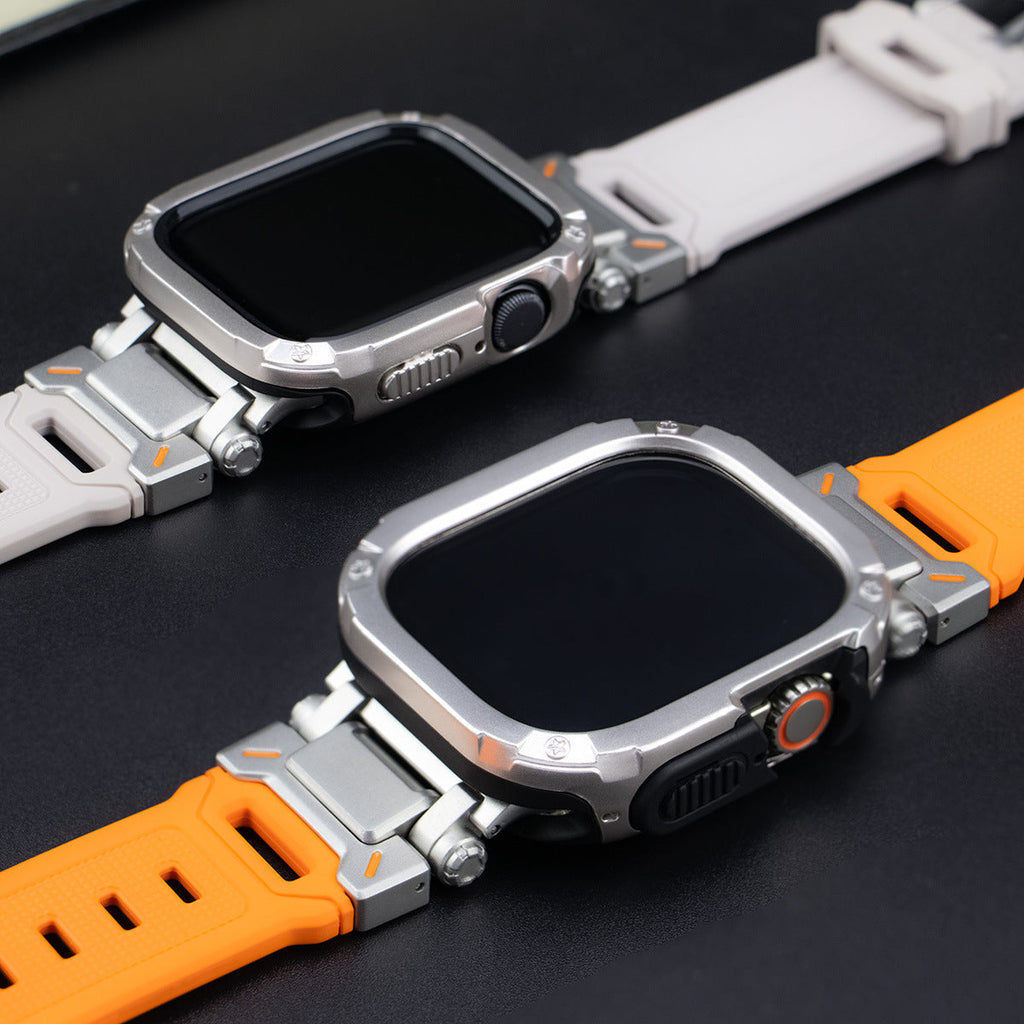 Capa 2 em 1 Explorer Tactical em Borracha Fluoro + TPU + PC para Apple Watch