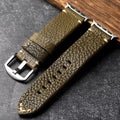 Cinturino in pelle martellata verde militare per Apple Watch