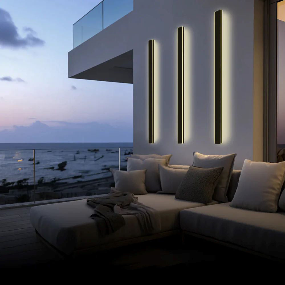 Arisha Ripple Minimalist Linear LED Outdoor Wall Lamp Metal Garden Corridor Balcony - Lamp Outdoor