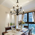 Silva Rustic Glass Chandelier — Indoor Hardwire Mount, No Bulbs Included