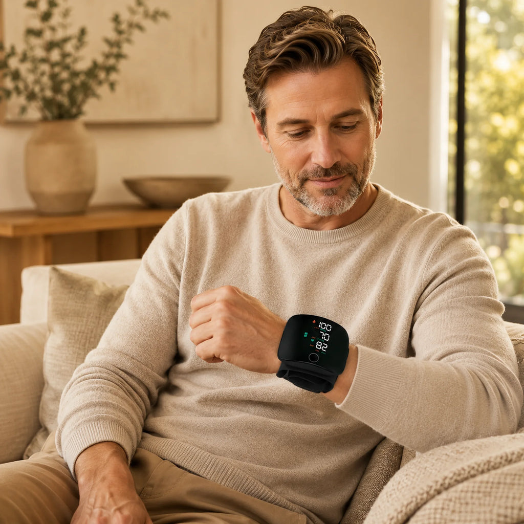 Wrist Blood Pressure Monitor – Voice Readout, 2 Users, USB-C Rechargeable